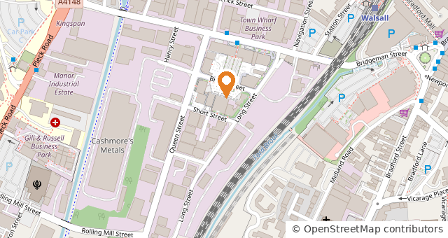Map showing Matford Manufacturing, 2 Short Street, Walsall
